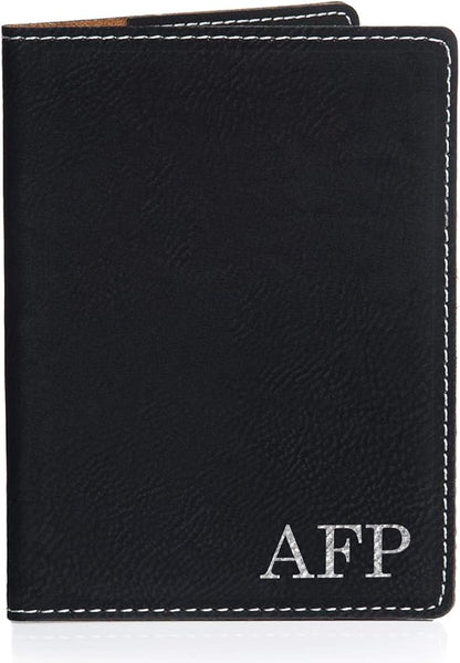 Lifetime Creations Monogrammed Passport Cover - Black, Passport Cover with Initials, Passport Holder Passport Case