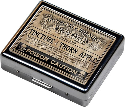 7 Days Chromed Shiny Silver Pill Organizer with Mirror Inside Has 8 Separate Compartments Rectangle Cute Travel Pill Organizer for Purse 7 Days (Tincture)