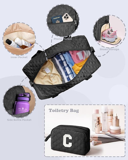 Personalized Gifts for Girls 8-18 Age, Initial Travel Duffel Bag, Gym Bag, Gift for Kids, Monogram Overnight Bag, Niece Gifts Mother In Law Gifts Birthday Gifts, Graduation Gifts