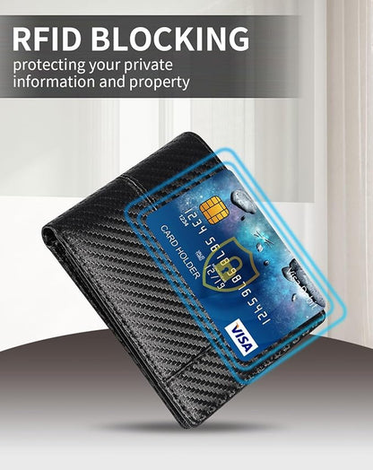 Swallowmall Leather Wallet for Mens Genuine Leather RFID Blocking Bifold Wallets with 1 ID Window 15 Card Slots