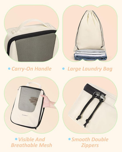 BAGSMART Compression Packing Cubes for Travel, 6 Set/5 Set/4 Set, Compression Suitcase Organizer Bags Set for Suitcases Travel Essentials, Lightweight Packing Organizers