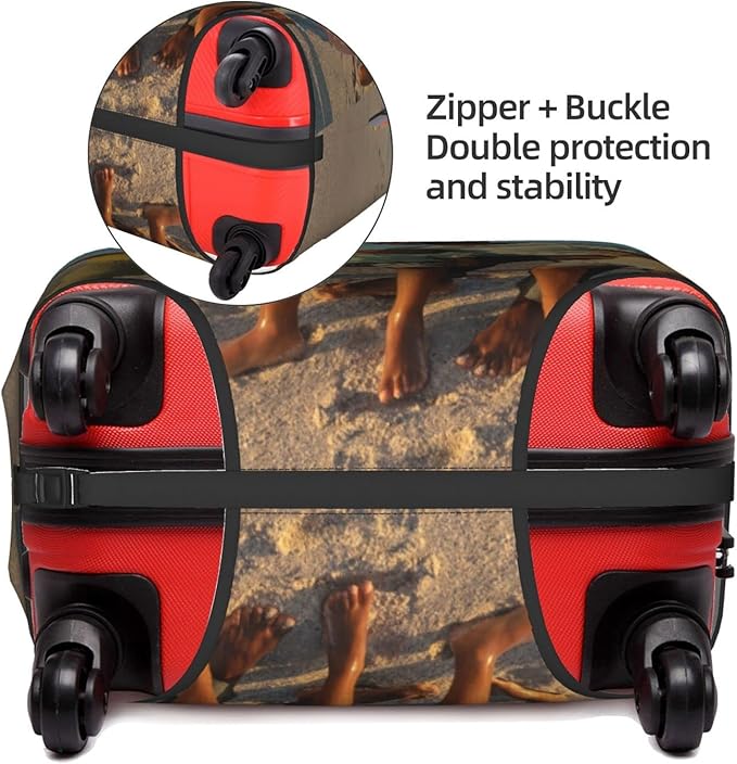 Custom Luggage Cover for 18-32 Inch Elastic Washable Stretch Suitcase Protector Anti-Scratch Personalized Design Travel Suitcase Cover for Kid and Adult L (25-28 inch suitcase)