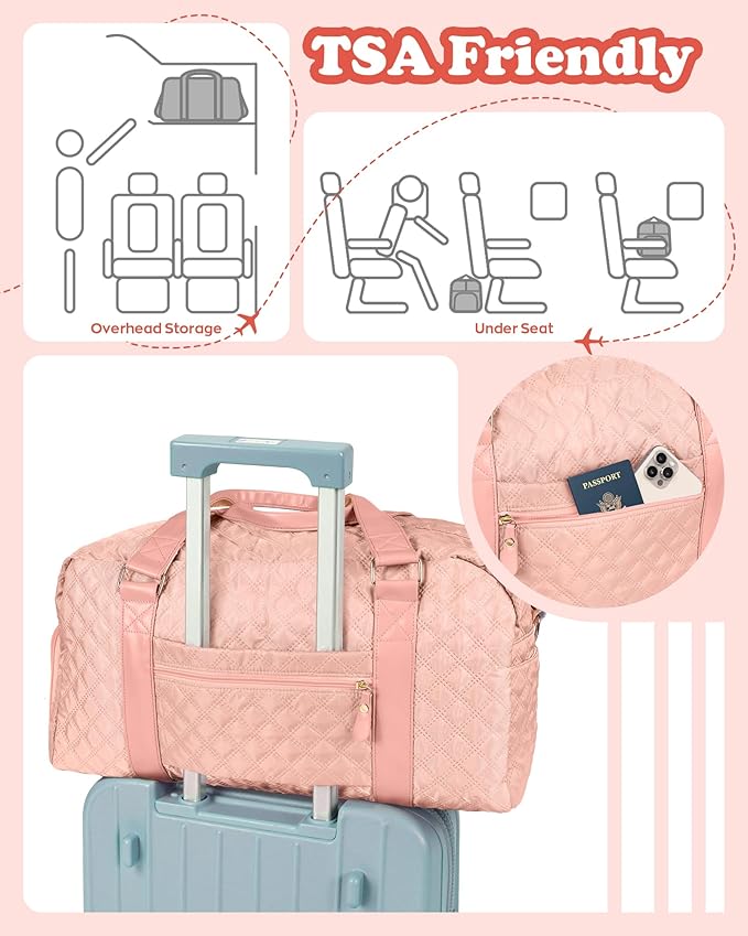 Personalized Duffle Bag Women Girls Gift: Letter Carry on bags, Dance Cheer bag Sports for Girl, Kid Gymnastics Bags, Birthday Gifts for Women Girls Kids Teens Mom Teacher