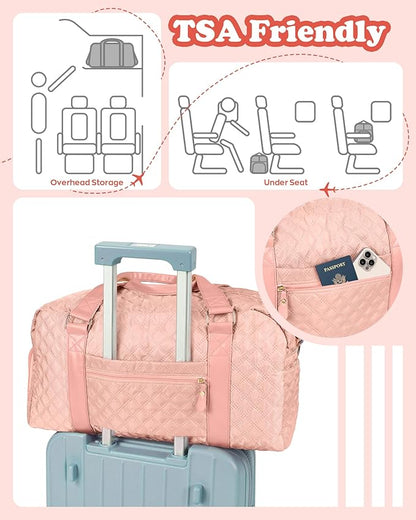 Personalized Duffle Bag Women Girls Gift: Letter Carry on bags, Dance Cheer bag Sports for Girl, Kid Gymnastics Bags, Birthday Gifts for Women Girls Kids Teens Mom Teacher