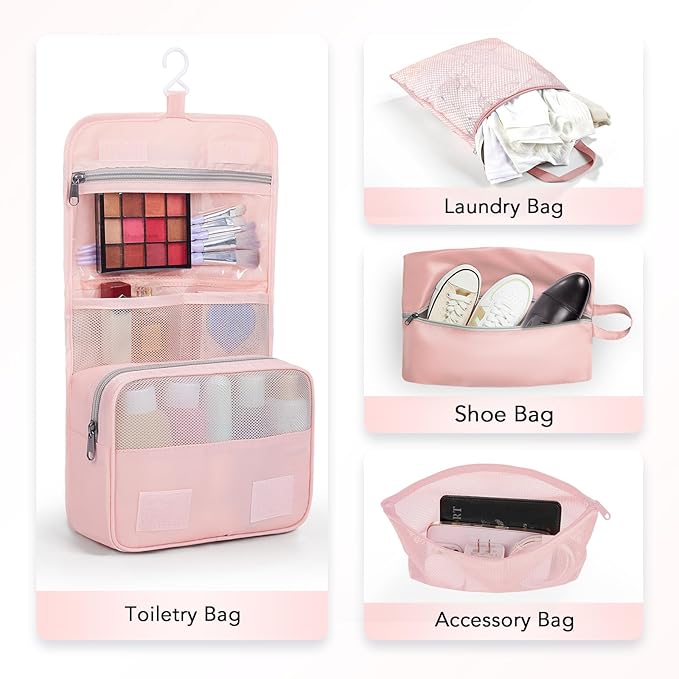 8 Set Compression Packing Cubes for Travel Essentials,Compressible Expandable Packing Cubes for Suitcase,OlarHike Luggage Organizer Bags for Travel,Handy Helper for Organizing Clothes(Pink)