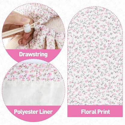 College Laundry Bag, Dirty Clothes Laundry Bag With Drawstring Handles For College Dorm Laundromat Apartment Travel Camp 29" X 18" Women Girls Back To School Birthdays Gift, Pink Florals