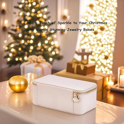 Vlando Travel Jewelry Box Organizer - 12 Small Velvet Zipped Pouches Pockets for Jewelries Necklaces Rings Earrings Sorting Storage, Rosy Mauve