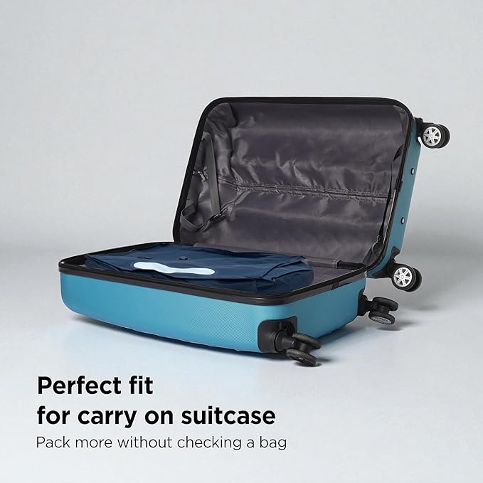 Vacuum Seal Bags for Clothing Travel - TSA Compliant Airless PacPro 48L, Carry-On Compression Packing Cubes for Luggage and Backpacks, Pump-free Air Valve (Large, Set of 2)