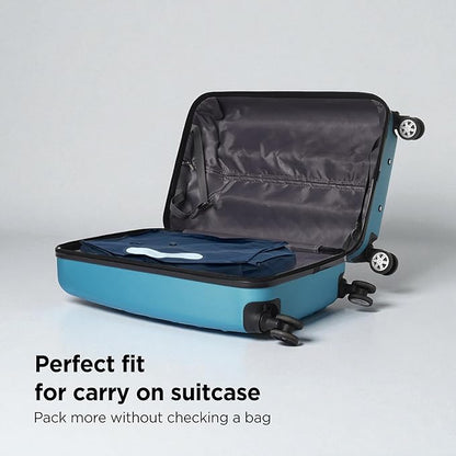 Vacuum Seal Bags for Clothing Travel - TSA Compliant Airless PacPro 48L, Carry-On Compression Packing Cubes for Luggage and Backpacks, Pump-free Air Valve (Large, Set of 2)