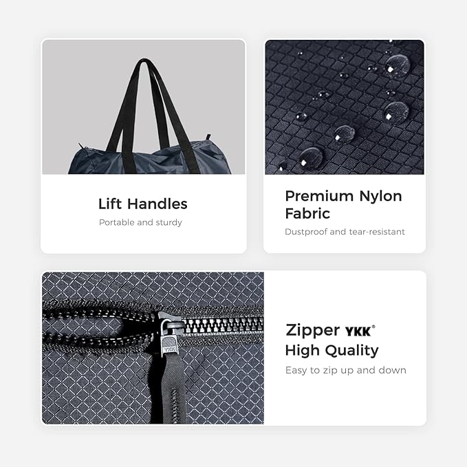 pack all Lightweight Travel Duffel Bag, Water-Resistant Sports Gym Bag, 32L Foldable Weekender Bag for Fitness, Hiking and Camping (Navy Blue)