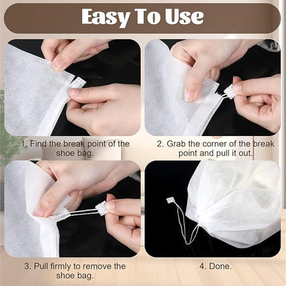 100Pcs Purse Dust Bags for Storage Drawstring Purse Covers Storage Bags for Dust and Storages 11in X 15in Breathable Non-woven Fabric Storages Pouch String Bag Travel Shoe Bag Handbag Covers