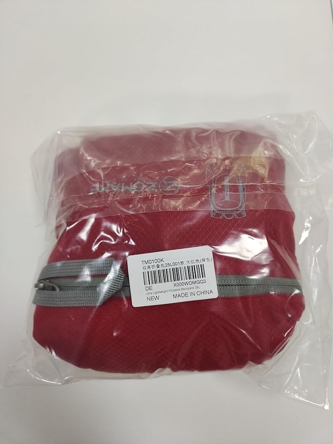 ZOMAKE Ultra Lightweight Packable Backpack 25L, Foldable Hiking Backpacks Water Resistant Small Folding Daypack for Travel(Red)