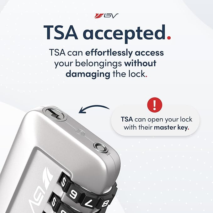 TSA Accepted Luggage Travel Lock, Set-Your-Own Combination Lock for School Gym Locker, Luggage Suitcase Baggage Locks, Filing Cabinets, Toolbox, Case (Silver, 4 Pack)