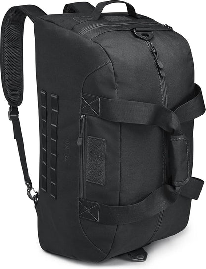G4Free 70L Large Tactical Duffle Bag Men Sports Gym Backpack with Shoes Compartment Military MOLLE Duffel Backpack ( Black)