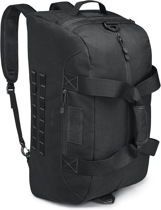 G4Free 70L Large Tactical Duffle Bag Men Sports Gym Backpack with Shoes Compartment Military MOLLE Duffel Backpack ( Black)