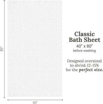 GILDEN TREE Waffle Bath Sheet Large Bath Towels Quick Dry Thin Body Towels, 40x80 Oversized Bath Towels for Adults, Classic Style (White)
