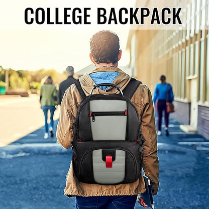 YOREPEK Travel Backpack, 50L Laptop Backpacks for Men Women, Water Resistant Airline Approved Bag with USB Charging Port Fits 17 Inch Computer, Grey