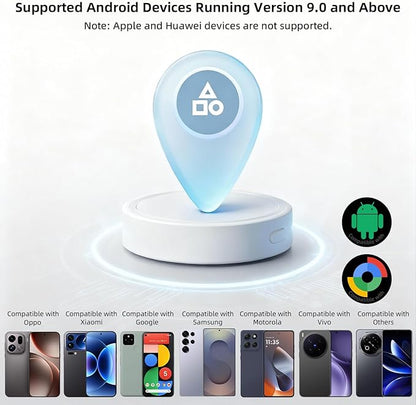 Android Tracker Tags 4 Pack Air Luggage Tracker Tags Compatible with Google Find Hub App (Android Only) Bluetooth Tracker Key Finder and Item Locator for Wallets, Backpack, Suitcases-Black