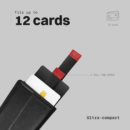 The Frenchie Co. - Speed Wallet Original - Rouge Noir Golf - RFID blocking and super-fast card access - Ultra-slim Italian leather, holds up to 8 cards and folded cash