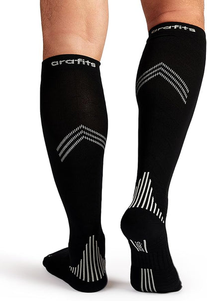 Compression Socks for Men & Women | Premium Lycra Spandex | 15-20mmHg Support for Circulation | Reflective Strips（Ⅳ）
