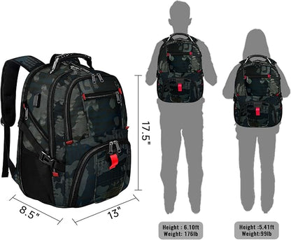 YOREPEK Travel Backpack, Extra Large 50L Laptop Backpacks for Men Women, Water Resistant College Backpack Airline Approved Business Work Bag with USB Charging Port Fits 17 Inch Computers, Camouflage