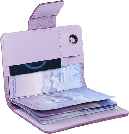 Passport Holder for Travel with AirTag - Travel Passport Wallet Compatible with Airtag Passports Cover with Card Slots & Note Compartment, Magnetic Closure, Genuine Leather, Classic Fuchsia