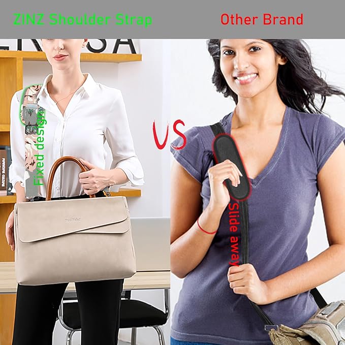 ZINZ 77 Inch Shoulder Strap Univesal Bag Strap with Fixed Pad Ultra Thick Plus Long & Breathable Cushion, Replacement Strap for Bags,Gray Rose