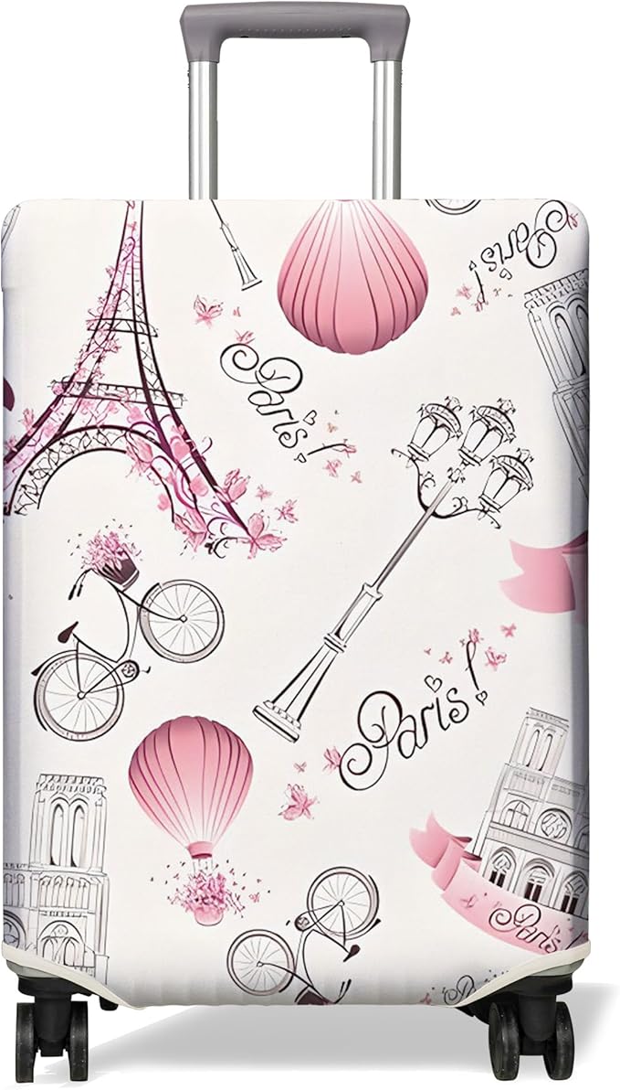 Travel Luggage Cover Suitcase Protector Fits 18-32 Inch Wheel Covers PatternedTravel Related Items Flower Luggage Protector Elastic L