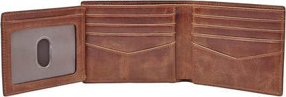 Fossil Men's Derrick RFID-Blocking Leather Bifold Wallet with Flip ID Window for Men