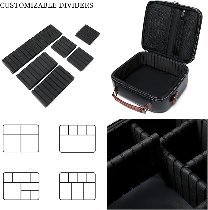 KYALOU Electronics Travel Organizer, Large Electronic Accessories Cable Case with Adjustable Dividers, Waterproof Tech Storage Bag Gifts with Double Layers for Cord, Charger, Power Bank - Black