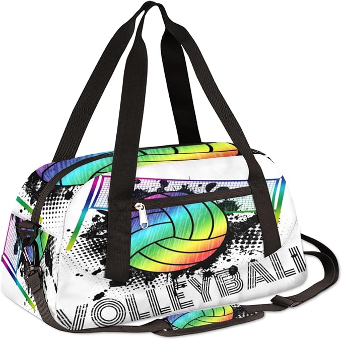 Volleyball Sport Ball Gym Duffle Bag for Kids,Sports Bag for Teens Boys & Girls Small Waterproof Overnight Weekender Carry School Practice Travel Bag