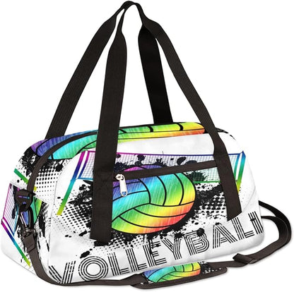 Volleyball Sport Ball Gym Duffle Bag for Kids,Sports Bag for Teens Boys & Girls Small Waterproof Overnight Weekender Carry School Practice Travel Bag