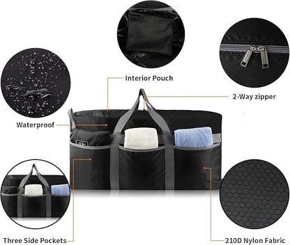 Foldable Duffle Bag, 96L Extra Large Travel Duffel bag Lightweight Weekender Bag for Men Women Water-proof & Tear Resistant,Black