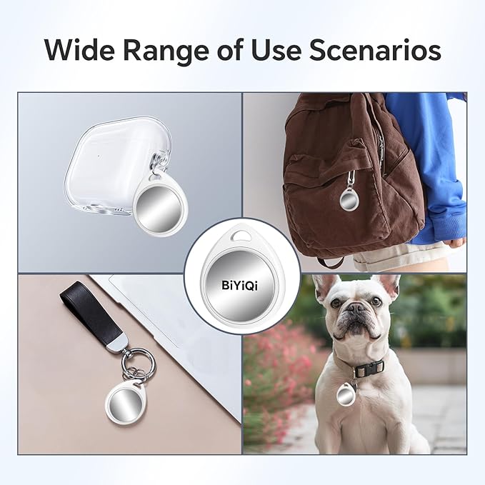 Air Tracker Tag, Bluetooth Keys Finder Work with Apple Find My (iOS Only), Smart Tag, Luggage Tracker, Item Locator for Luggage Tags, Bags, Pet, Replaceable Battery, White