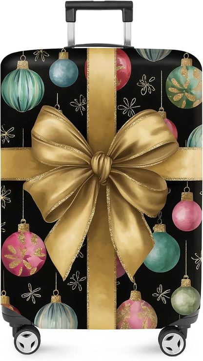 FOREVER QUEEN Christmas ball Luggage Cover Suitcase Protector Suitcase Cover Anti-Scratch,Stretchable Bag Cover Washable Durable Polyester