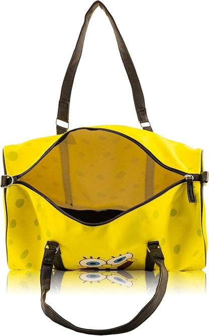 SpongeBob SquarePants Mini Duffle Bag for Kids | Small SpongeBob Travel Bag for Boys, Girls, Toddlers | Cute Character Overnight Bag for Sleepovers, School, Sports | Ages 3+