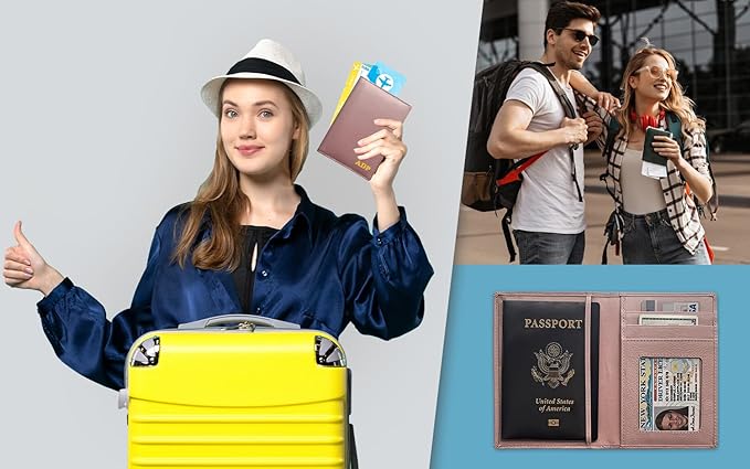 Personalized Monogrammed Blush Leather RFID Passport Wallet