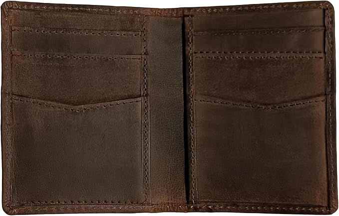 ELIZO Leather Short Wallet for Men Western Wallet Rodeo Mens Wallet Flat Bifold Wallets for Men Biker Billfold Wallet for Men Cowboy Wallet RFID Wallet for Men with Credit Card Holder - Large Flag