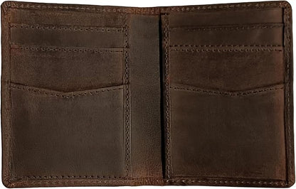 ELIZO Leather Short Wallet for Men Western Wallet Rodeo Mens Wallet Flat Bifold Wallets for Men Biker Billfold Wallet for Men Cowboy Wallet RFID Wallet for Men with Credit Card Holder - Large Flag
