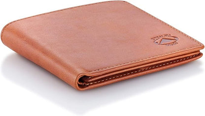 Stealth Mode Leather Bifold Wallet for Men With ID Window and RFID Blocking