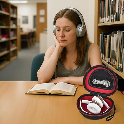 Headphone Case for Beats Solo 4/ for TOZO HT2/ for Glynzak/for Beats Studio Pro/for Beats Solo3/ for Beats Studio3 On-Ear Headphones, Foldable Bluetooth Wireless Headset (Extra Large) - Black