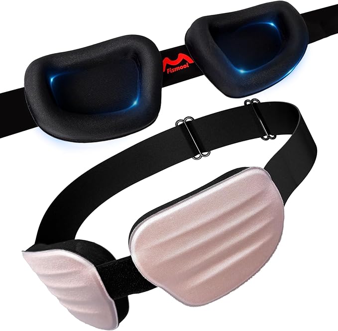 100% Blackout Sleep Eye Mask for Women Men, Zero Pressure Sleeping Mask - Sleeping Mask and Eyelash Friendly Night Blindfold, Adjustable Ultra Soft Comfortable for Dry Eye Mask (Pink)