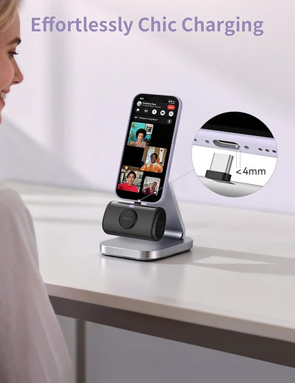 RORRY Mini Portable Charger USB C, 10000mAh PD 22.5W Fast Charging Small Power Bank, Travel Essential Battery Pack for iPhone 17/16/15 Series and Apple Watch Ultra/11/10/9/SE, iPad, Black