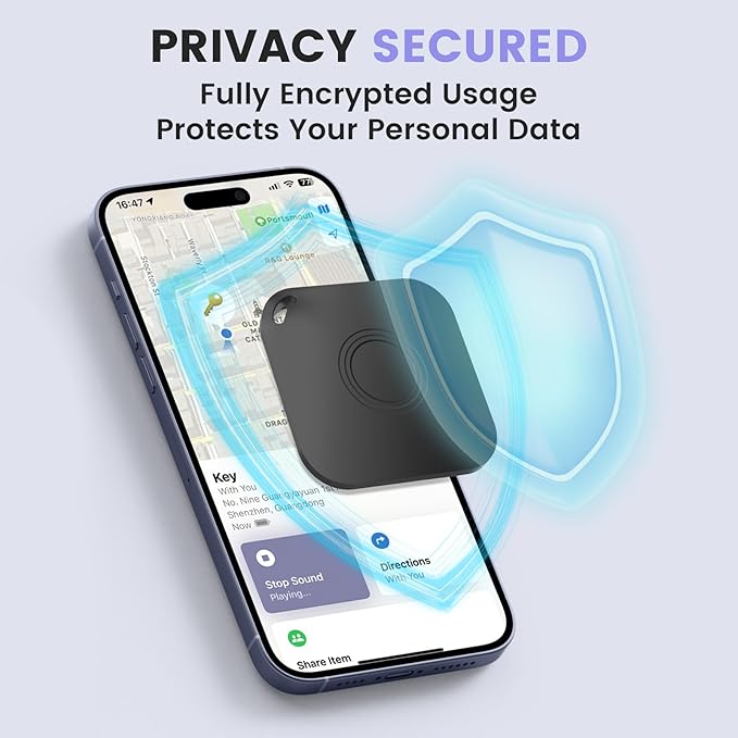 4 Pack Air Tracker Tag, Smart Bluetooth Luggage Tracker Compatible with Apple Find My APP(iOS Only), Anti-Lost Item Locator for Keys Wallet Pets and Luggage, Waterproof with Replaceable Batter