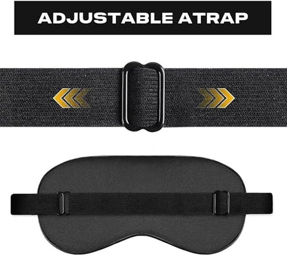 100% 6A Mulberry Silk Eye Sleep Mask for Side Sleepers-FSA Eligible Blackout Eye Mask for Sleep, Reduces Migraines & Puffy Eyes, Travel Office Airplane Use, Ideal Gift for Women & Men