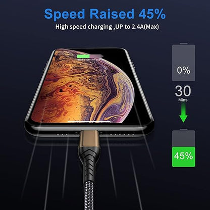 Durcord iPhone Charger, [MFi Certified] 3Pack 6FT USB A Cable for Long Charger Cable, Fast iPhone Charging Cord Compatible with with iPhone Xs Max/XS/XR/X/8/7/6S/6/Plus/SE/iPad(Brown)