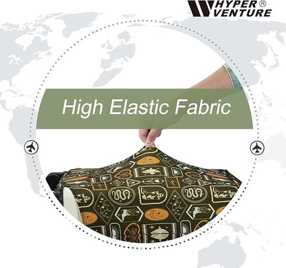 HYPER VENTURE Washable Luggage Cover - Fashion Suitcase Protector Fits 31-32 Inch Luggage (Wilderness Mark, XL)
