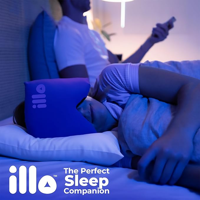 illo Wearable Pillow Sleep Mask | Soft Mulberry Silk Blackout Sleeping & Napping Eye Mask | Best for Home Bed, Work, Airplane, Side Sleeper | Reversible as Travel Neck Pillow | Women & Men