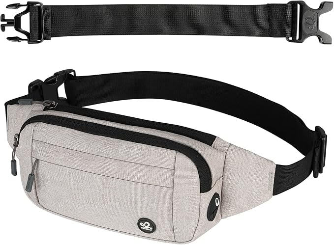 WATERFLY Fanny Pack Waist Bag: Small Hip Pouch Bum Bag Fannie Pack Phanny Fannypack Waistpack Bumbag Beltbag Sport Slim Fashionable for Jogging Hiking Hiker Woman Man