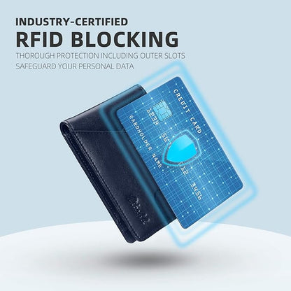 Zitahli Wallet for Men Slim 11 Credit Card Holder RFID Blocking Small Men's Wallet Bifold Minimalist Front Pocket With Mens Gifts Box